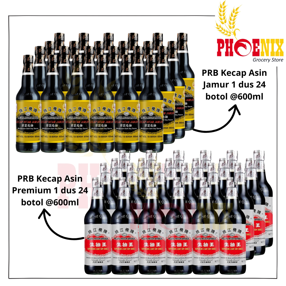 Pearl River Bridge All Varian – Kecap Asin Premium / Kecap Hitam Jamur 1 dus 24 botol @600ml