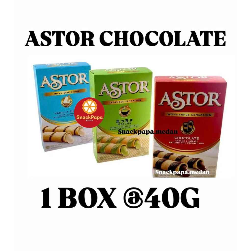 ASTOR WAFER STIK COKELAT [1 BOX @40G] | MINI ASTOR | ASTOR WAFER ROLL CHOCOLATE | ASTOR WAFER ROLL M