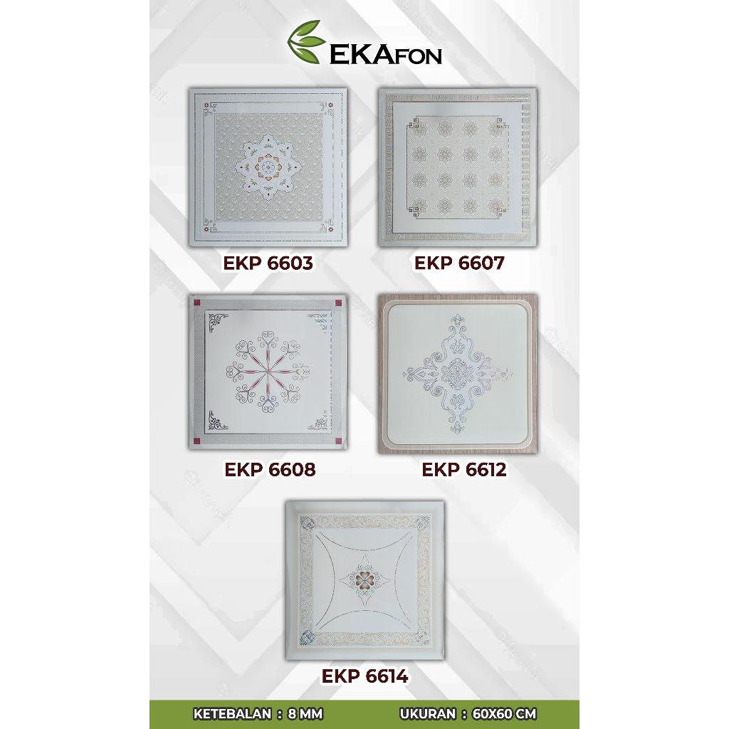 EKA Plafon PVC 60x60cm Motif Bunga Kayu Ketebalan 8mm