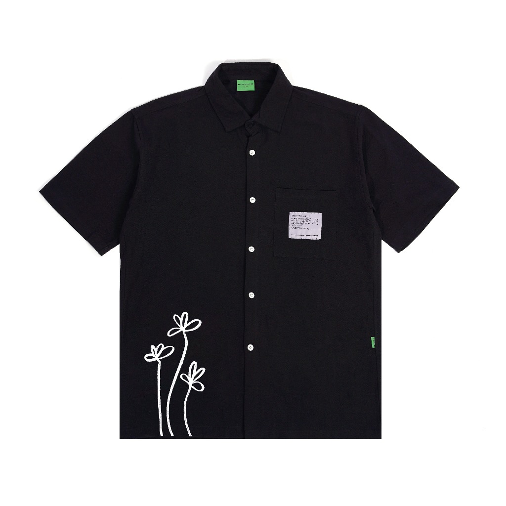 The Don's House FLUME - Kemeja Linen Lengan Pendek Motif Bordir Slimfit Pria Wanita