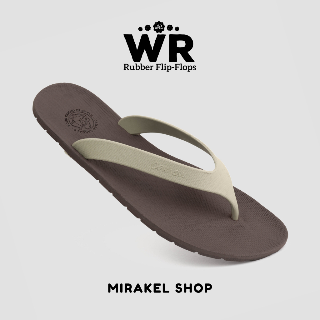 Sandal Jepit Pria Full Karet Anti Slip Kekinian Gaya Minimalis Camou WR Coffee