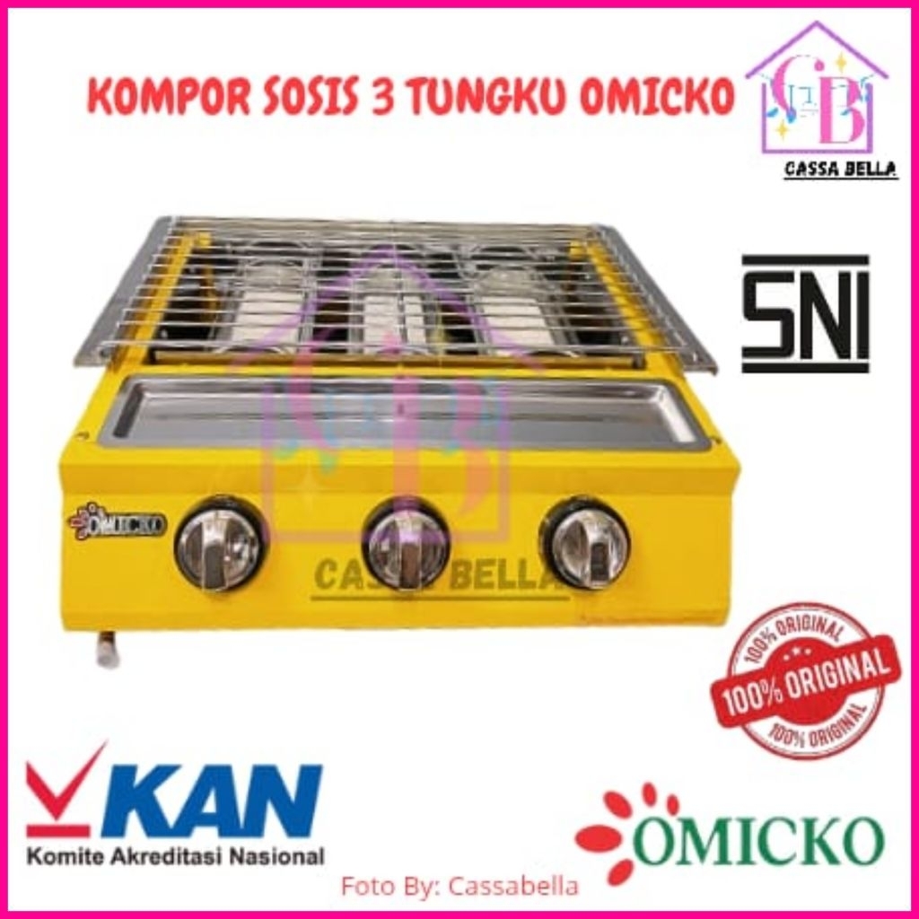 Kompor Panggangan Sosis 3 Tungku OMICKO