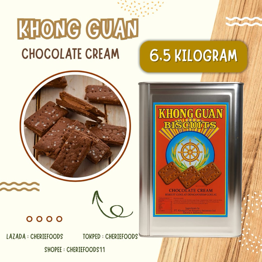 Biskuit Kaleng Besar / Khong Guan Rasa Chocolate Cream 6,5 Kg / Halal