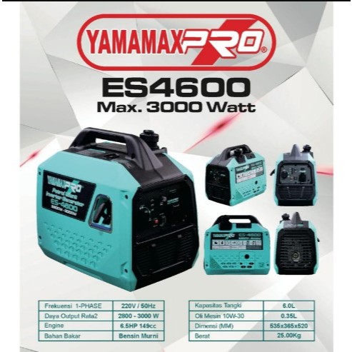 YAMAMAX PRO Genset Silent Inverter 2800 Watt - 3000 Watt