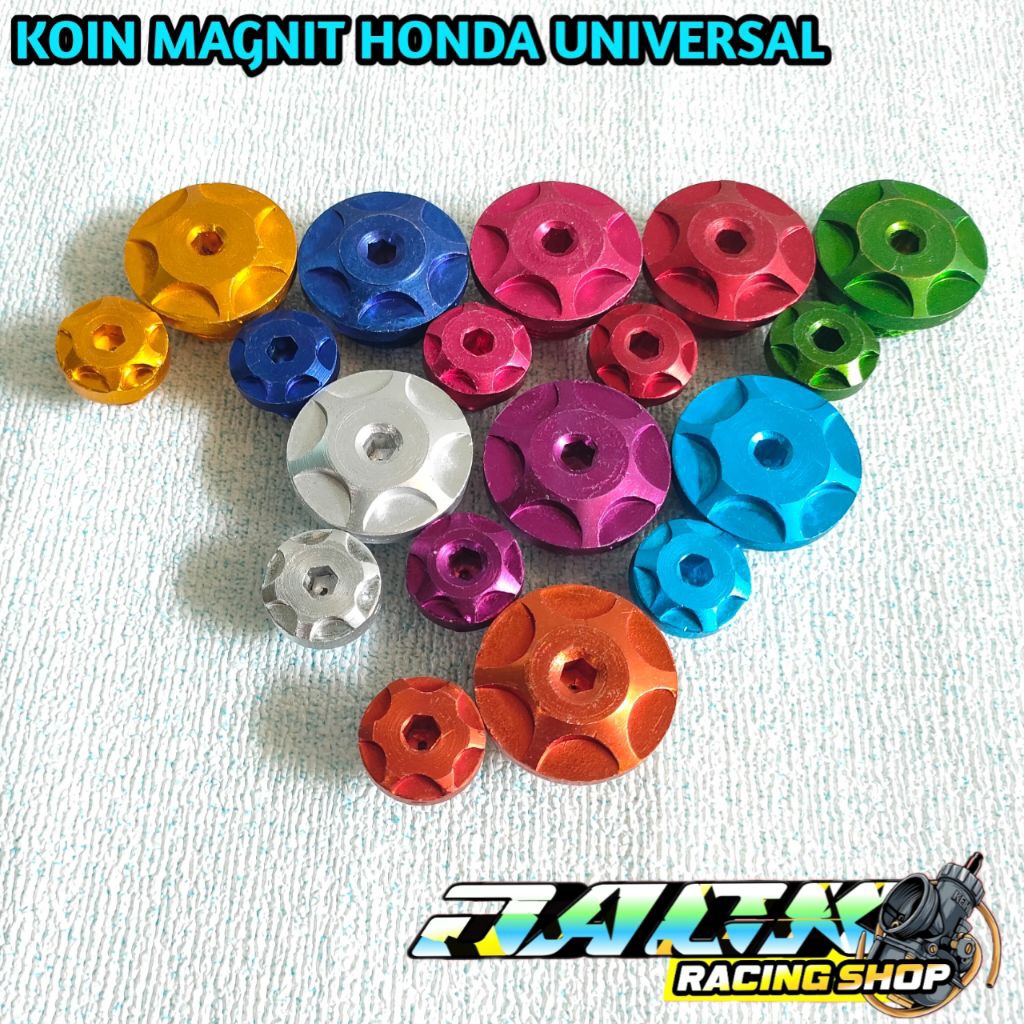 KOIN TUTUP MAGNET ALL HONDA CNC ALMUNIUM KOIN TUTUP MAGNET MEGAPRO CB GL MP TIGER KOIN MAGNET SUPRA 