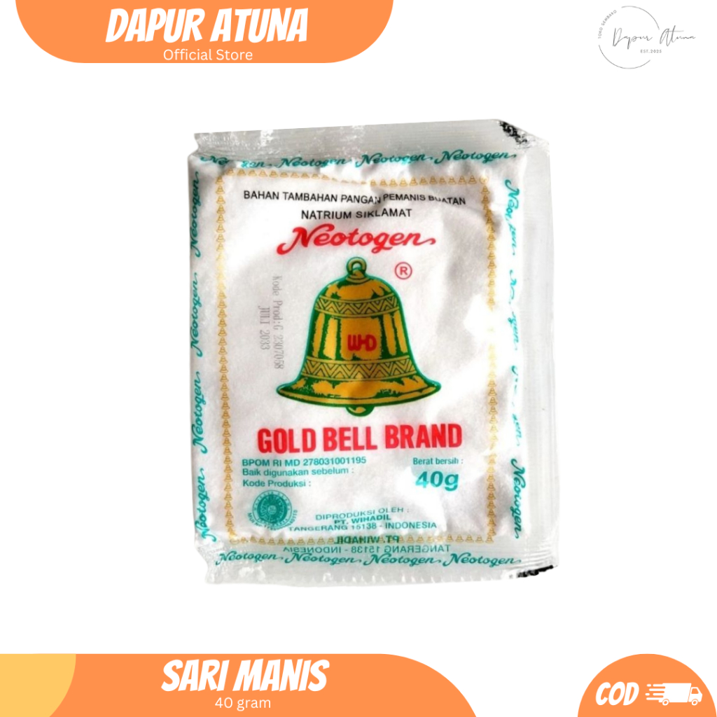 Sari Manis Cap Lonceng / Sari Manis Neotogen Gold Bell / Pemanis Makanan / Pemanis Minuman (40 gram)