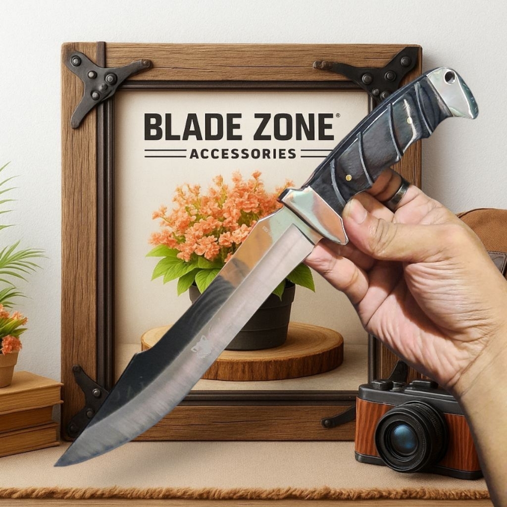 Pisau Survival Outdoor Stainless G03 Solid Steel / Pisau Tactical / Survival Kit