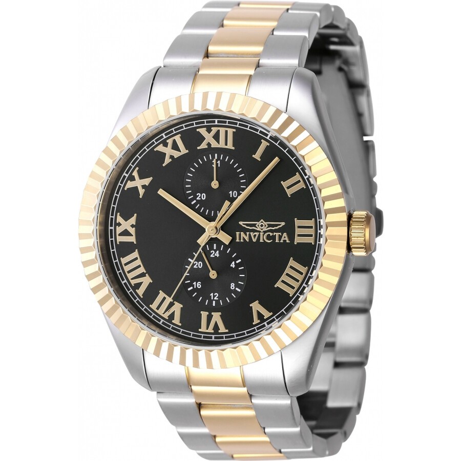 Invicta Men's Watch  Specialty Black Dial Silver and Yellow Gold Bracelet 47425