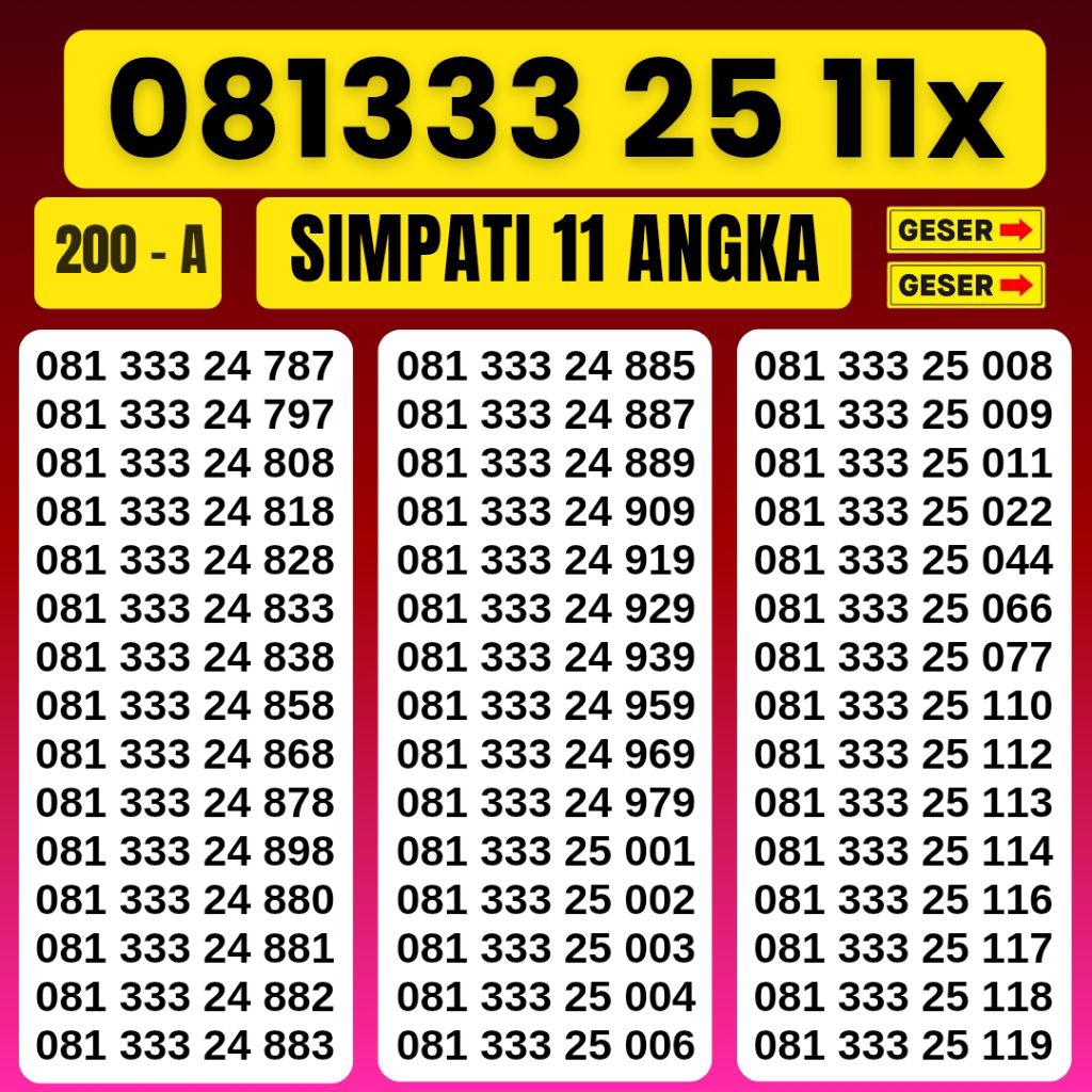 11 DIGIT TELKOMSEL BONUS KUOTA 3GB LITE NOMOR CANTIK MURAH NOMOR ABAB TRIPLE 1001 SUPPORT 4G LTE 5G 