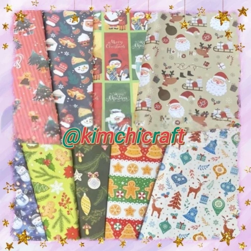 KERTAS KADO NATAL PREMIUM / KERTAS KADO SANTA CLAUS / CHRISTMAS KRAFT WRAPPING PAPER GIFT PACKING / 