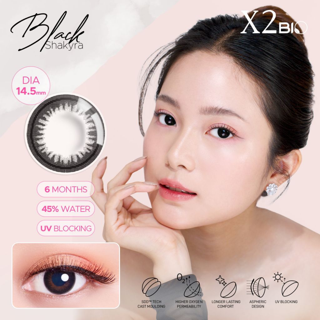 SOFTLENS X2 BIO BLACK DIAMETER 14.5MM NORMAL DAN MINUS