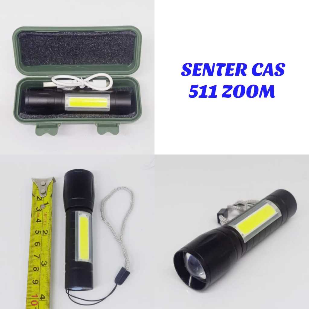 Senter Cas Bisa Zoom 511 - Alat Pencahayaan Outdoor Senter Flashlight BISA COD