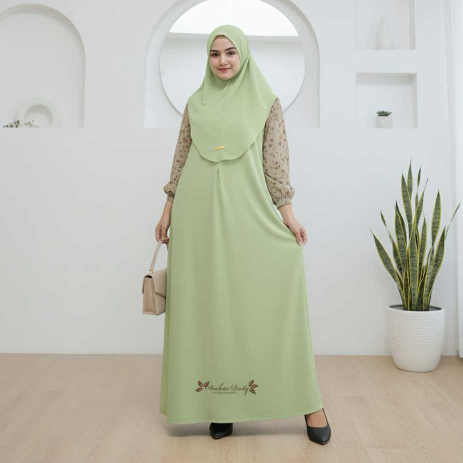 ELENA DRESS SET BERGO CRINKLE KOMBINASI RAYON MOTIF