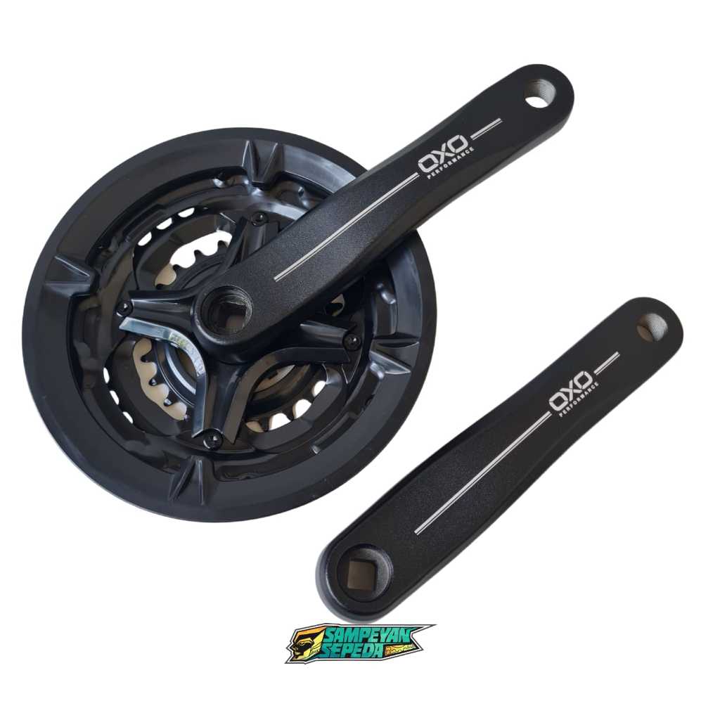 Crank Set OXO 48-38-28T dan 42-34-24T Arm 170mm Alloy Sepeda MTB Federal Gear Gir Depan Triple Speed