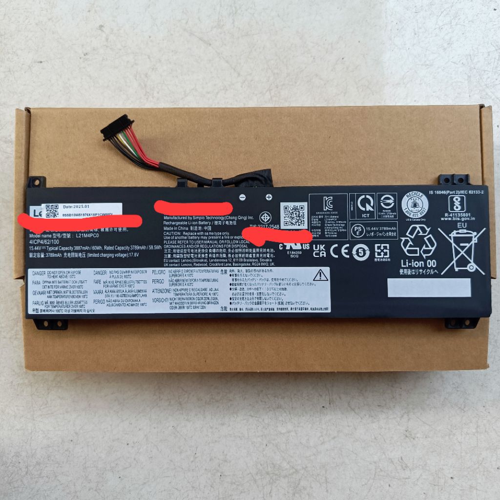 L21M4PC0 L21D4PC0 L21C4PC0 INTERNAL BATTERY BATERAI LAPTOP LEGION 5 15IAH7 15ARH7 IDEAPAD GAMING 3 1