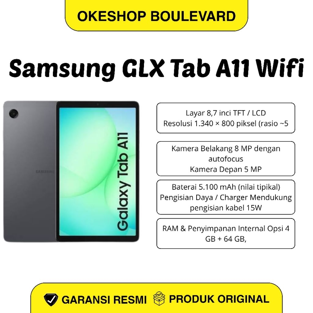 Samsung Galaxy Tab A11 Wifi ( Ram 4/64GB ) - Garansi Resmi Sein