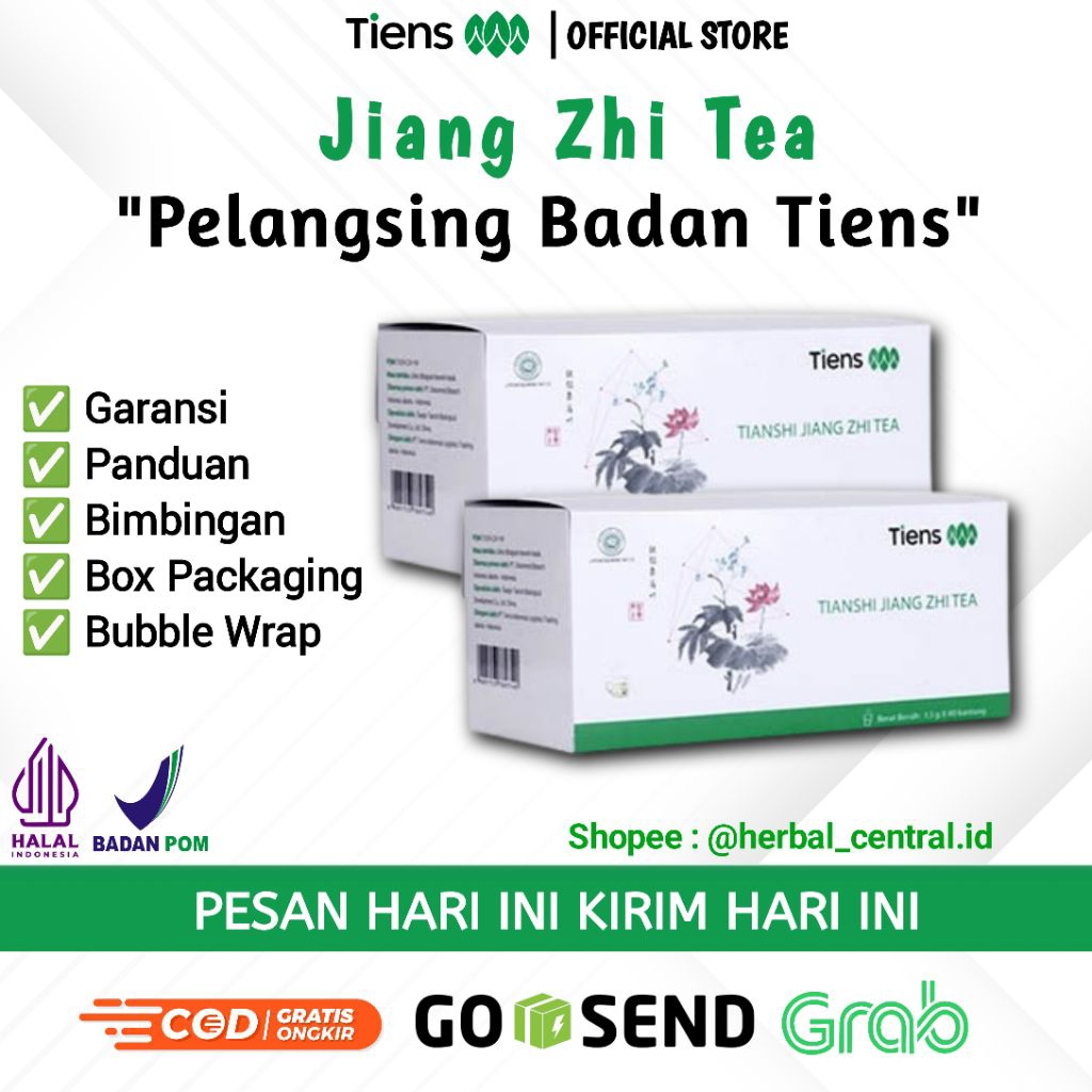 JIANG ZHI TEA TEH HIJAU HERBAL TIENS | ORIGINAL TEH TIENS | AMPUH TEH HERBAL