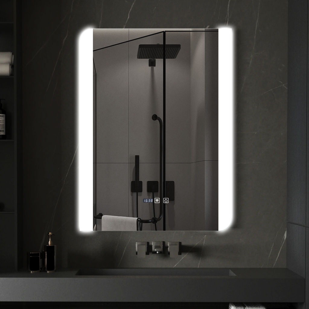H-1207/Kaca Cermin led aesthetic cermin kotak ring gantung dinding wastafel cermin barbershop