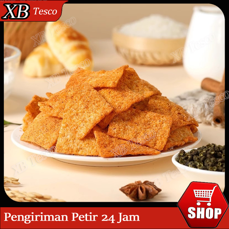 HUAJIAOSHIJIA Rice Crust Rice Creaker Cemilan Jadul/ Guoba Tipis Mala/Guoba Snack Keripik/Snack