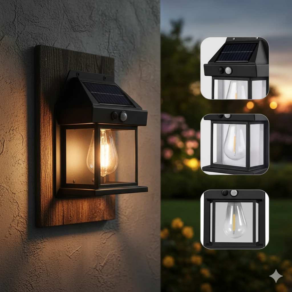 Lampu Dinding Taman Solar Interaction Wall Lamp Tenaga Surya Sensor / Solar Wall Lamp