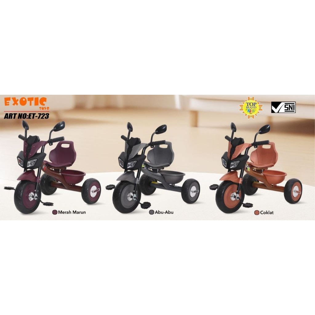 Tricycle Exotic ET 723 Model Motor Sepeda Roda Tiga