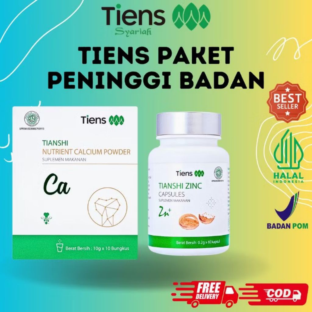 Peninggi Badan Tiens Best Seller Original | Susu Kalsium NHCP dan Zinc Tienshi Original Ampuh 100 %