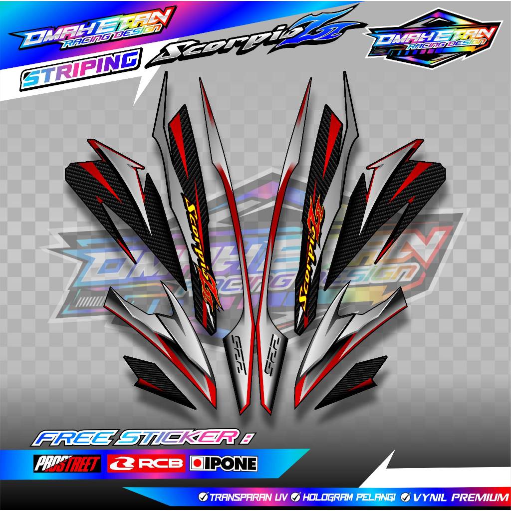 STRIPING VARIASI YAMAHA SCORPIO Z - ORI STYLE/ STIKER LIST MOTOR SCORPIO Z