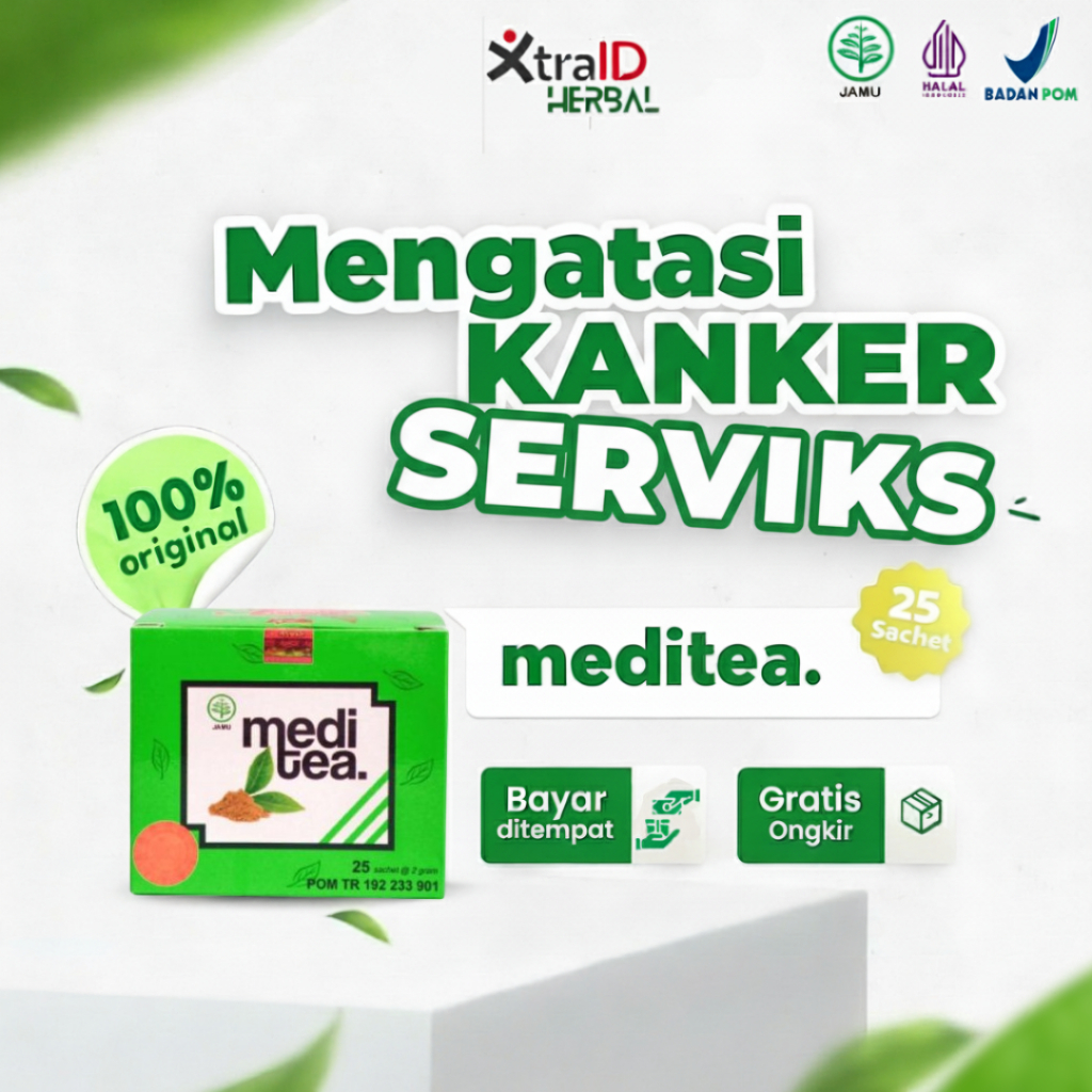 Meditea Original - Teh Herbal Kanker serviks Benjolan Tumor Kanker Paru Metastasis