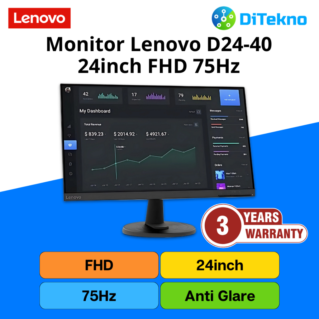 Monitor Lenovo D24-40 24 inch FHD 75 Hz - AFL5