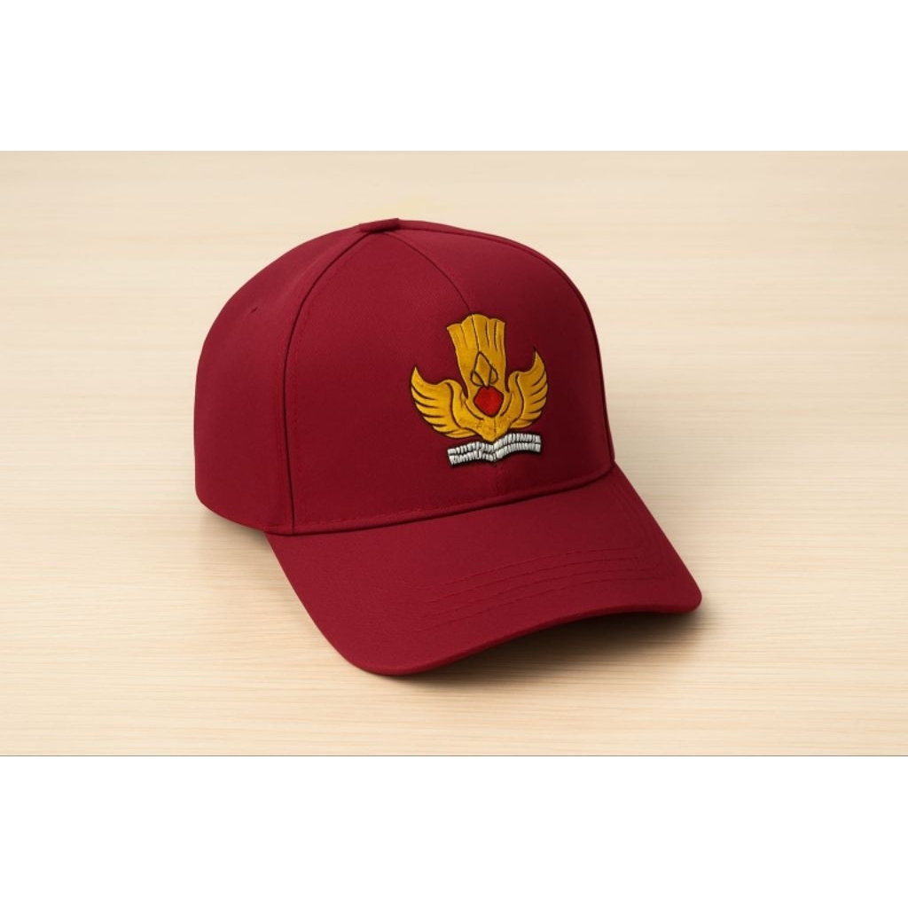 topi merah SD / topi sd bordir /topi sd merah