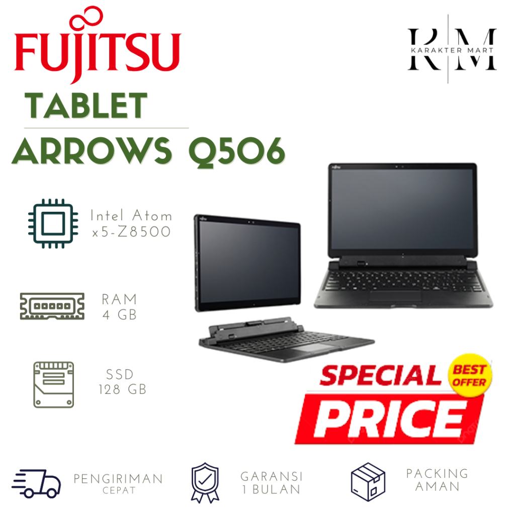 Laptop 2in1 Tablet FUJITSU ARROWS Q506 Touchscreen Murah Ringan