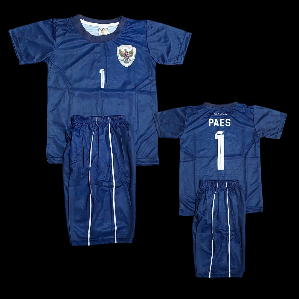 setelan baju bola anak paes  kiper timnas indonesia/jersey bola anak timnas kiper paes printing