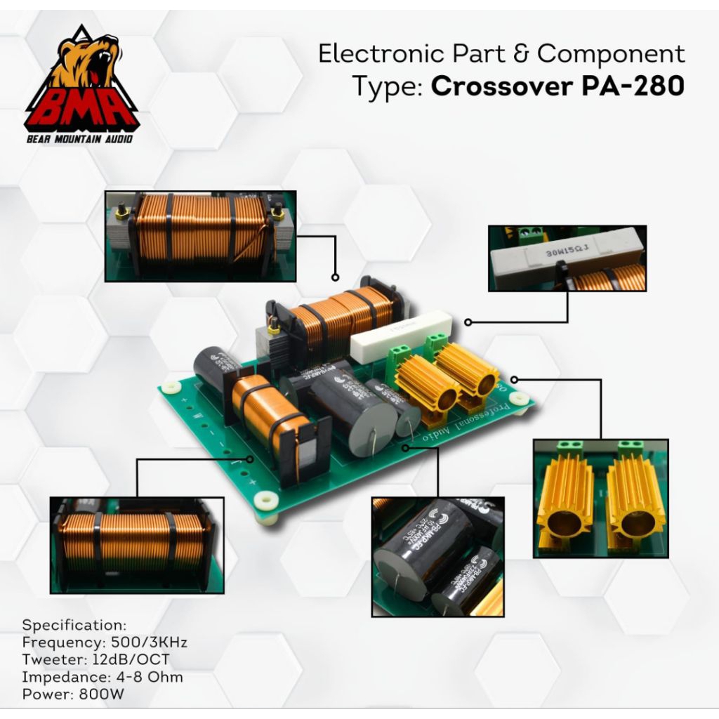 crossover bma pa-280 | kit crossover pasif 2way 800w