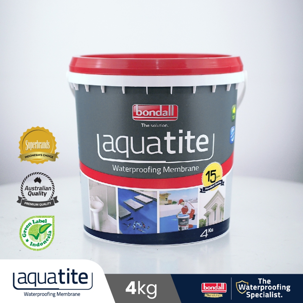 BONDALL AQUATITE - Cat Pelapis Anti Bocor Premium | Untuk Dak Beton, Talang Air, Kolam Ikan | 4Kg