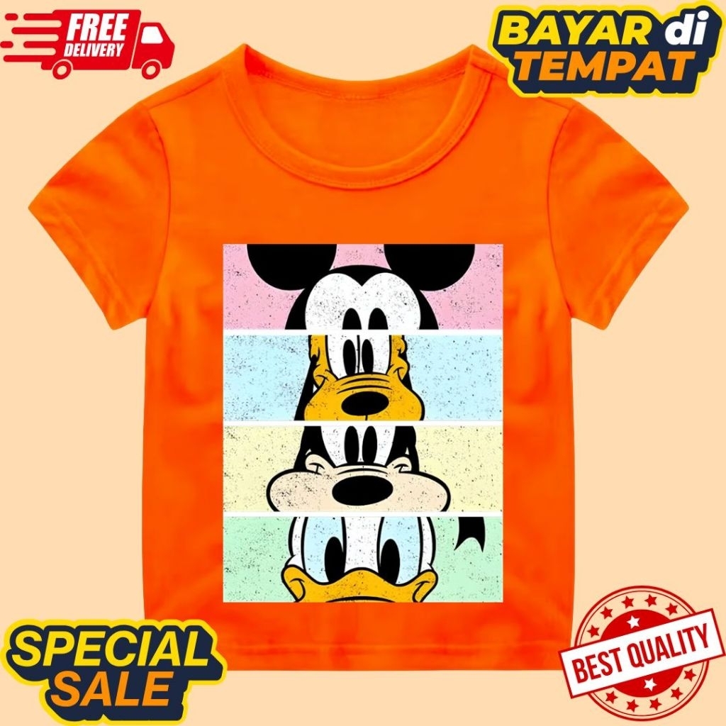 KAOS ATASAN ANAK LENGAN PENDEK UNISEX MOTIF AMIGOS MIKI