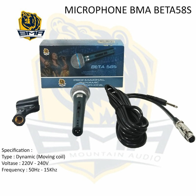 Microphone BMA Beta 58S Mic Kabel Vocal Beta 58 Microphone BMA ORI