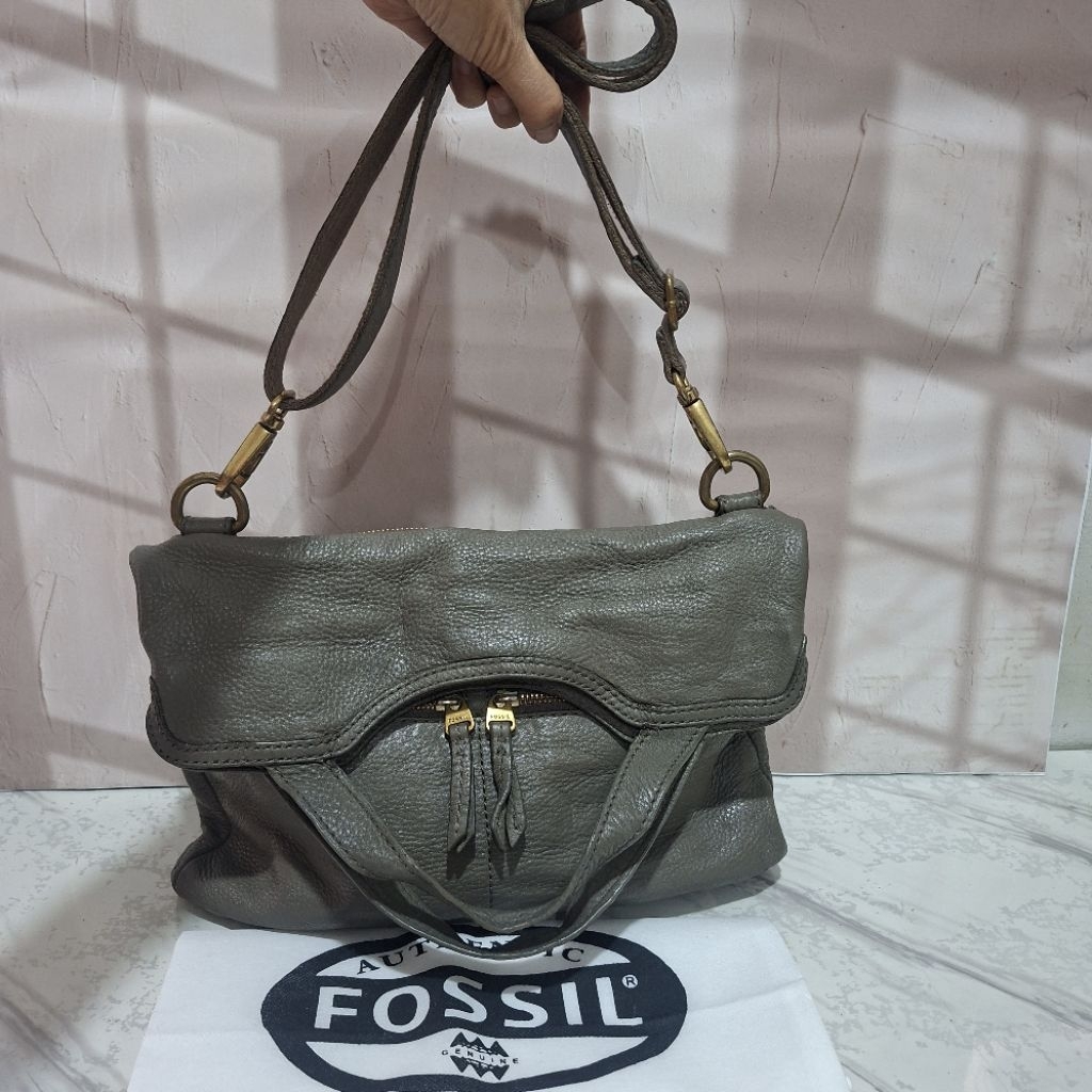 Tas Preloved Foldable Ocil Fos sil Jadul Grey