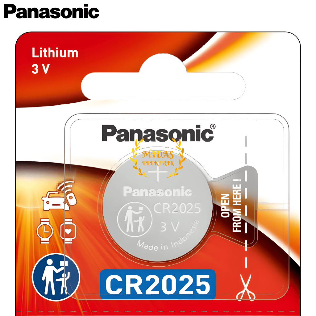 Panasonic Lithium Baterai Koin Coin Battery Ukuran CR-2025 CR2025 Size 3 Volt