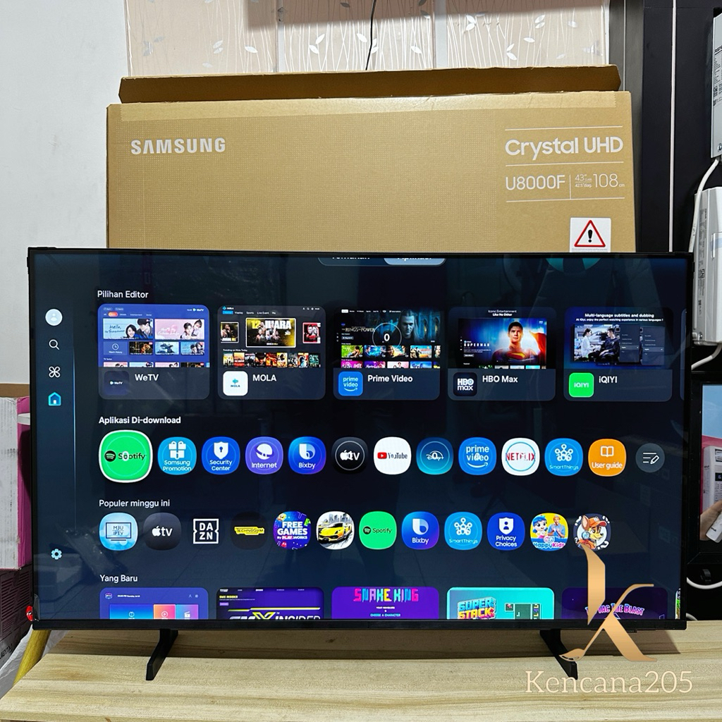 Led TV Samsung 43 inch 43inch UA43U8000F 43U U8000 F UA 43U8000 F Crystal UHD 4K Smart Tizen Os