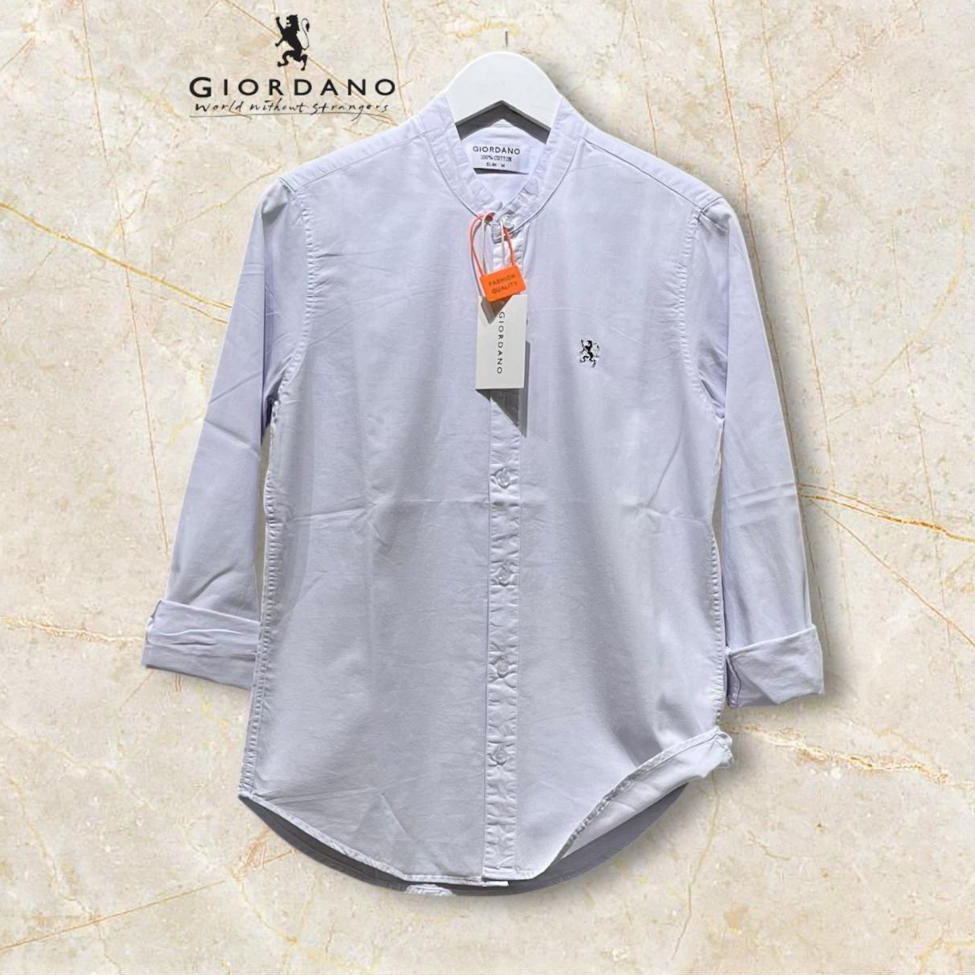 Kemeja Pria GIORDANO 3D Sanghai Lengan Panjang Slimfit II Kemeja Pria Casual II Kemeja Lengan Panjan