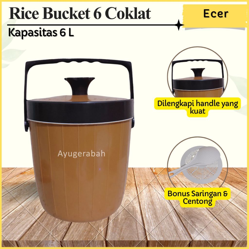 Sentra Living Termos Nasi/ Rice Ice Bucket Coklat Capucino 6 L