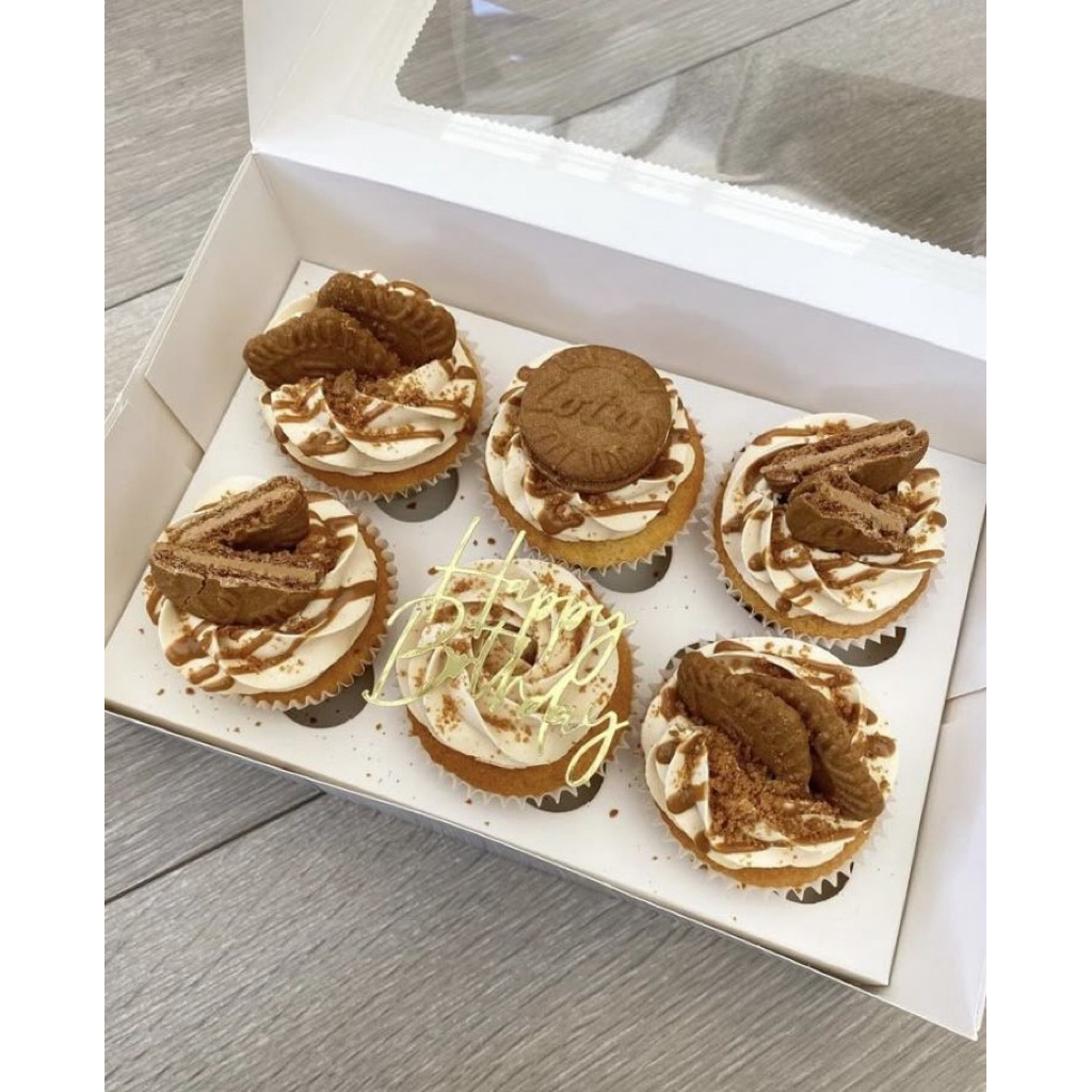 cupcake box isi 6 pcs rasa biscof / cupcake Batam ready Instan / cupcake ulang tahun / birthday cupc