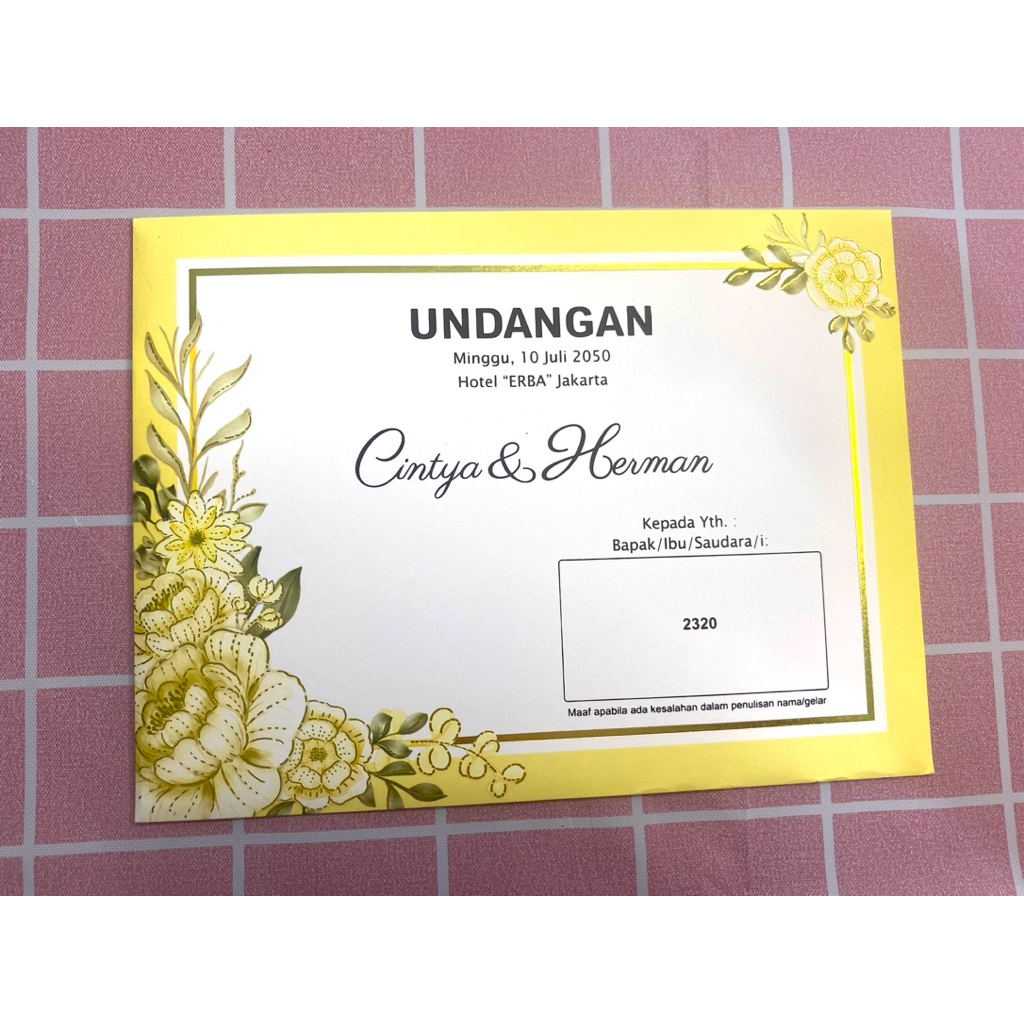 blangko undangan kosongan ERBA kode 2320 (AMPLOP+COVER+ISI)