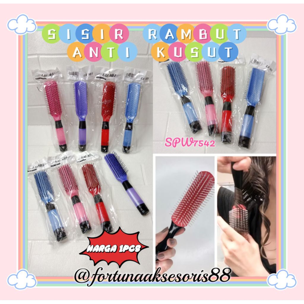 (1PCS) SISIR RAMBUT / SISIR RAMBUT BLOW / SISIR RAMBUT ANTI KUSUT / SISIR RAMBUT / SISIR RAMBUT WARN