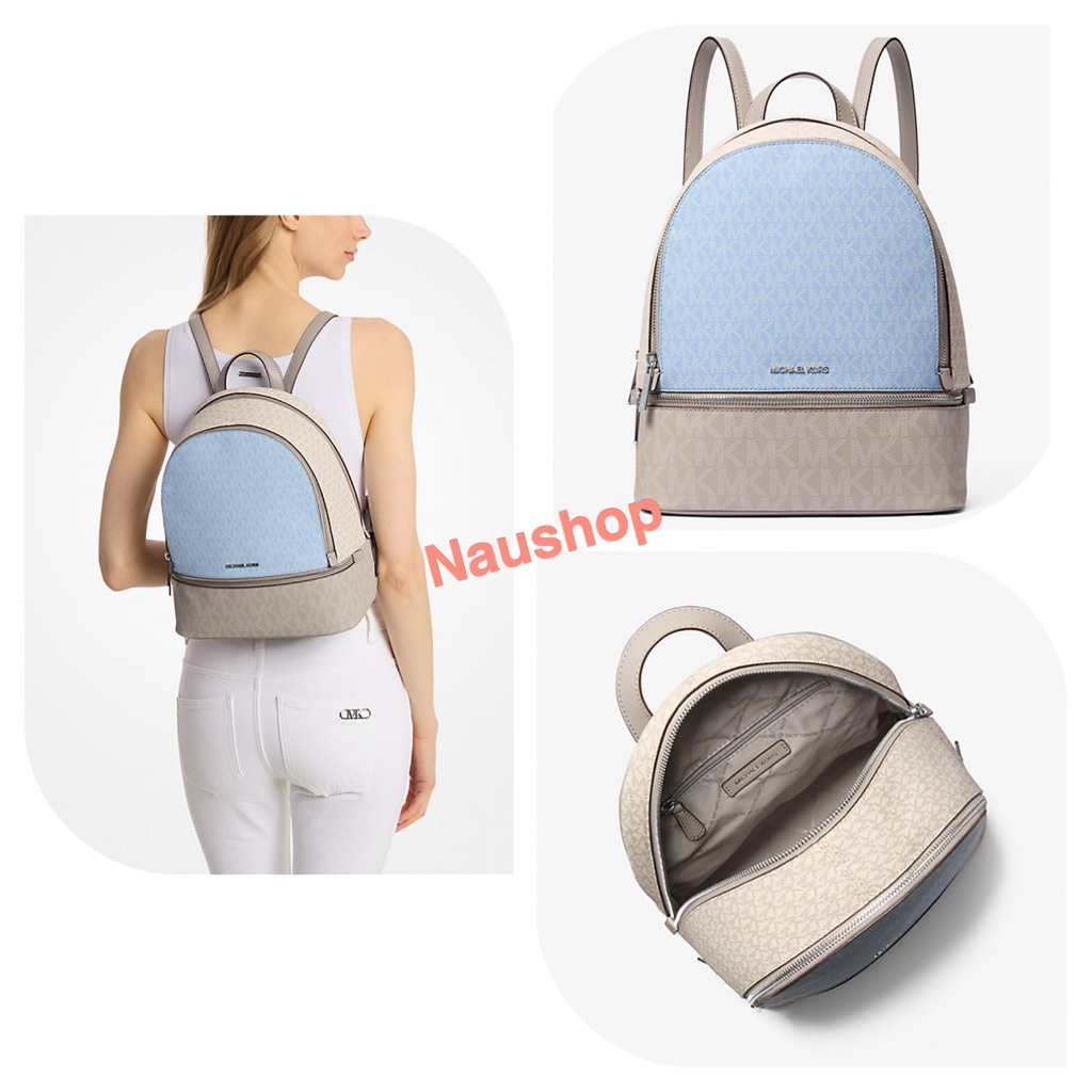 Mk Michael Kors Rhea Medium Color-Block Signature Logo Backpack