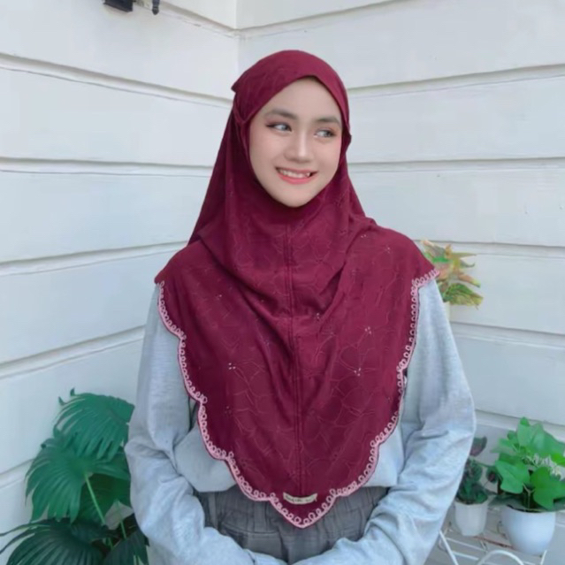 HIJAB TALI DINAR / HIJAB INSTAN MOTIF / HIJAB TALI MOTIF
