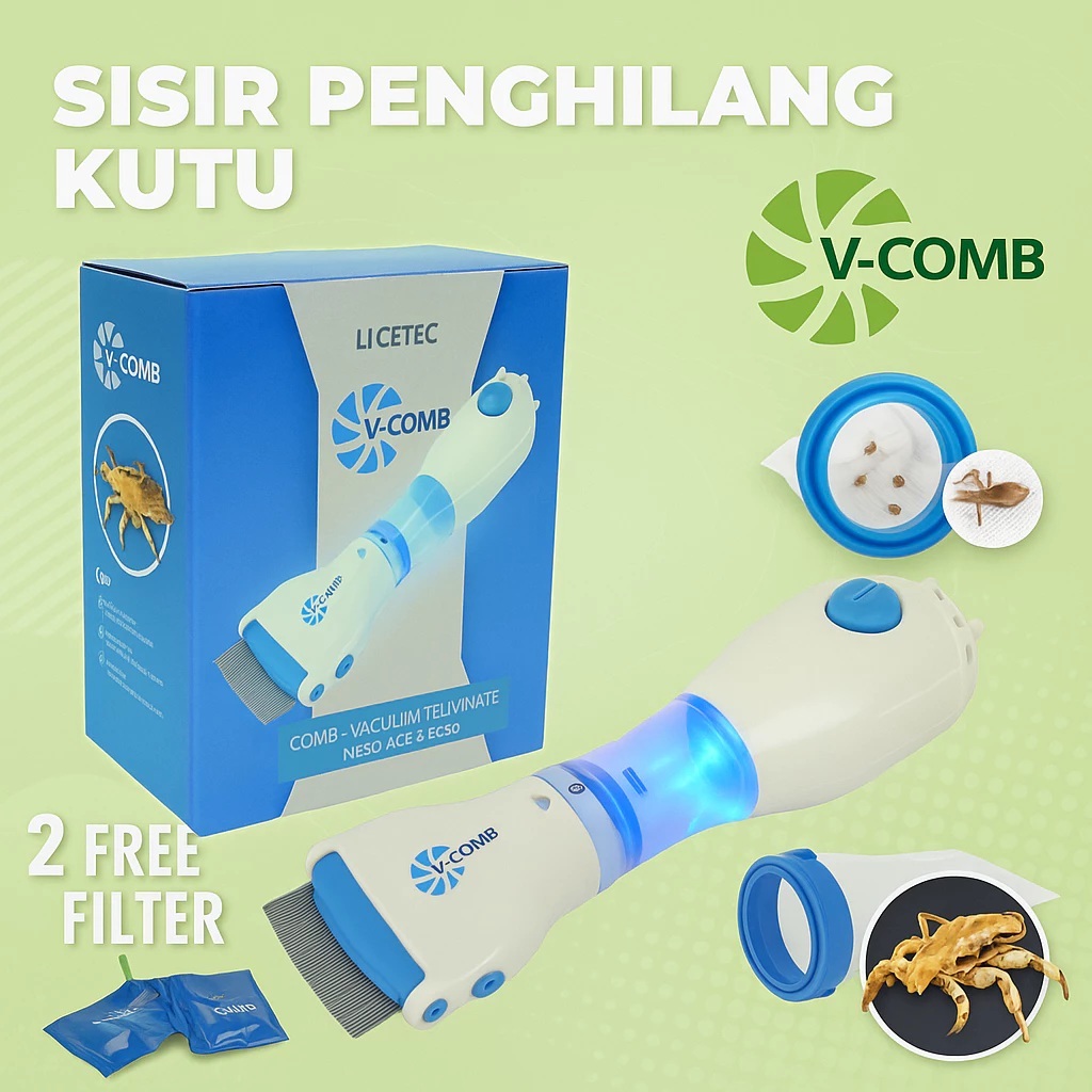 Sisir Kutu Elektrik Alat Pembersih Kutu Rambut Elektrik Sisir Serit Penghilang Kutu