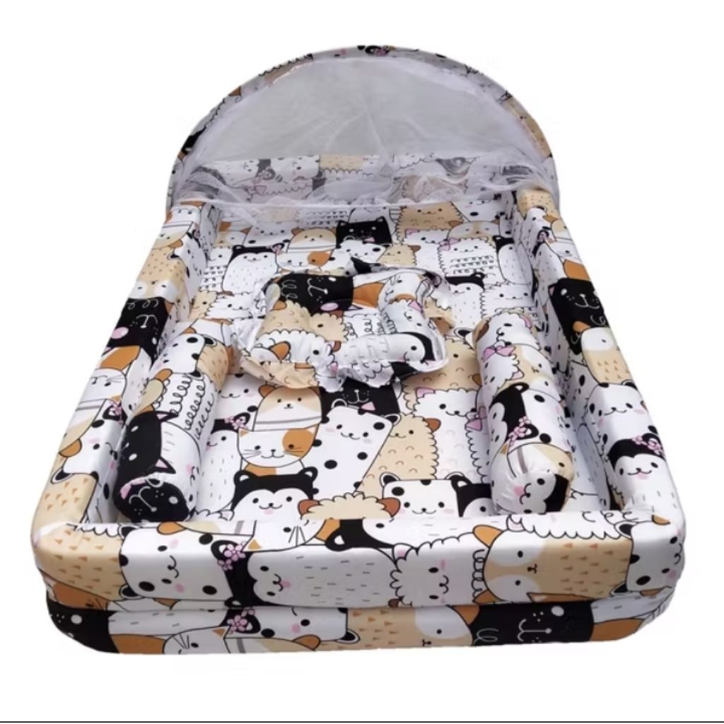 Kasur bayi kelambu set bantal guling/ kasur bayi model kolam kelambu di pisah