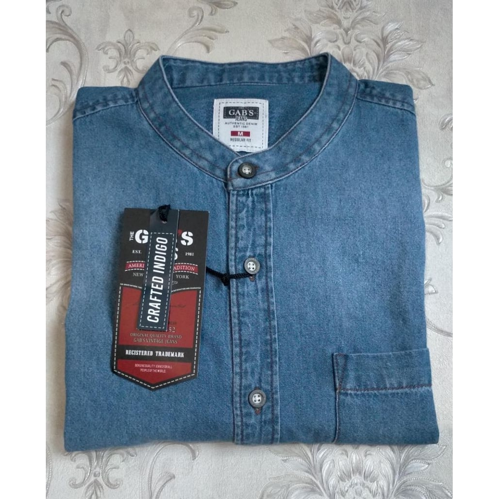Taqwa/kemeja jeans pria lengan panjang original Gabrielle