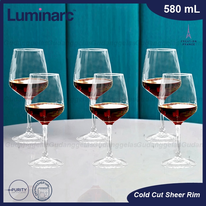 1 SET 6 PCS Luminarc Wine Glass/Luminarc Surloire Glass/Gelas Wine/Gelas Kaca Kaki Luminarc/Luminarc